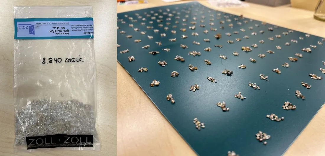 Hessen: 11.276 Diamanten am Flughafen Frankfurt sichergestellt