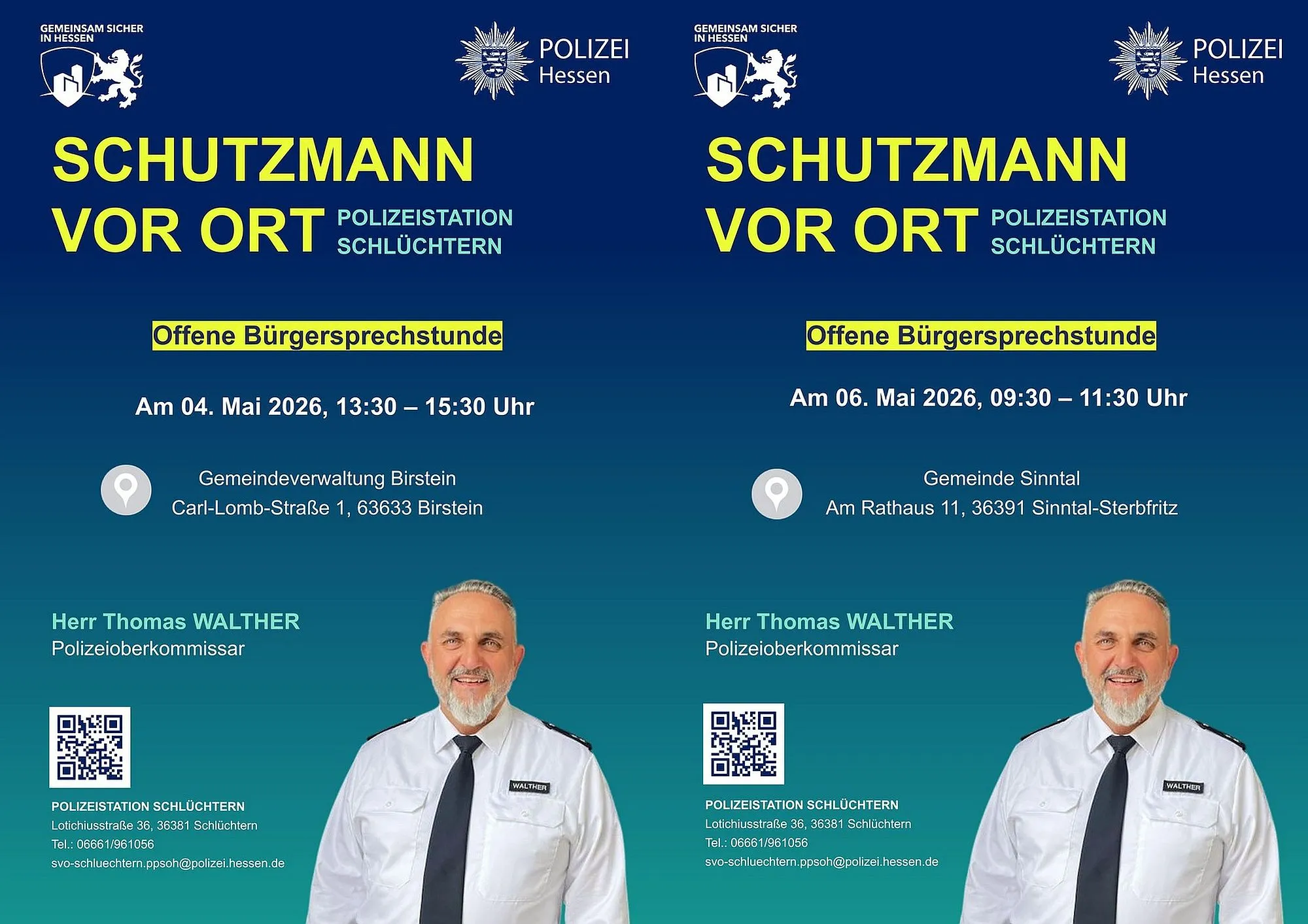 Offene Bürgersprechstunde in Sinntal und Birstein