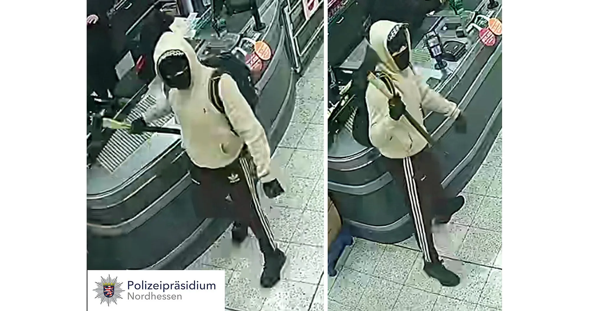 Fahndung in Hessen: Täter mit Axt in Supermarkt