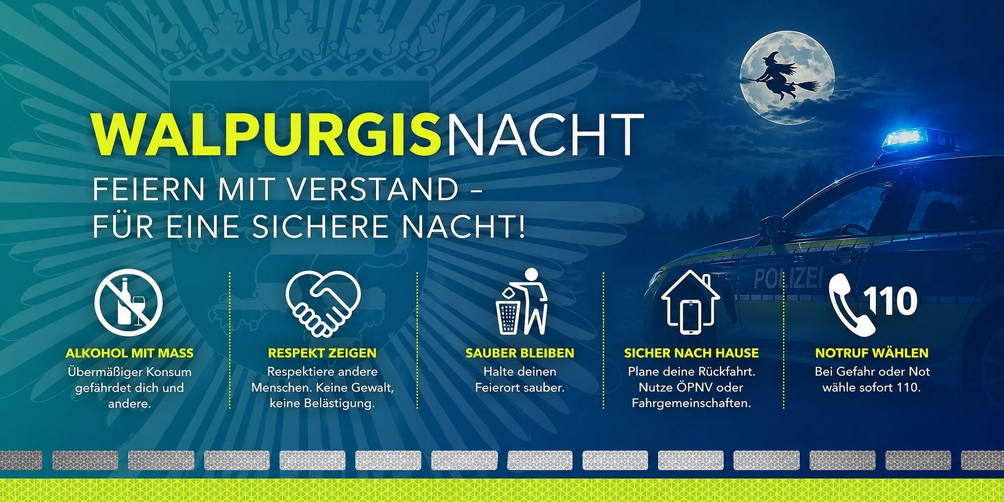Streiche statt Straftaten: Polizei gibt Hinweise für sichere Walpurgisnacht Nacht