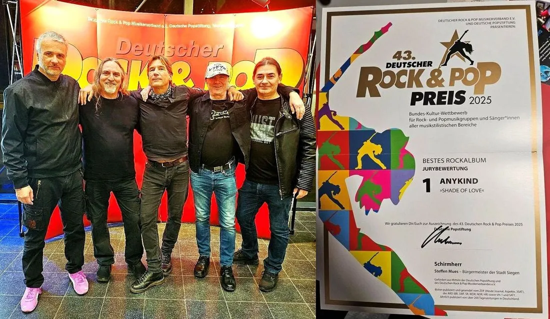 Rockband "AnyKind" gewinnt beim 43. Deutschen Rock & Pop Preis