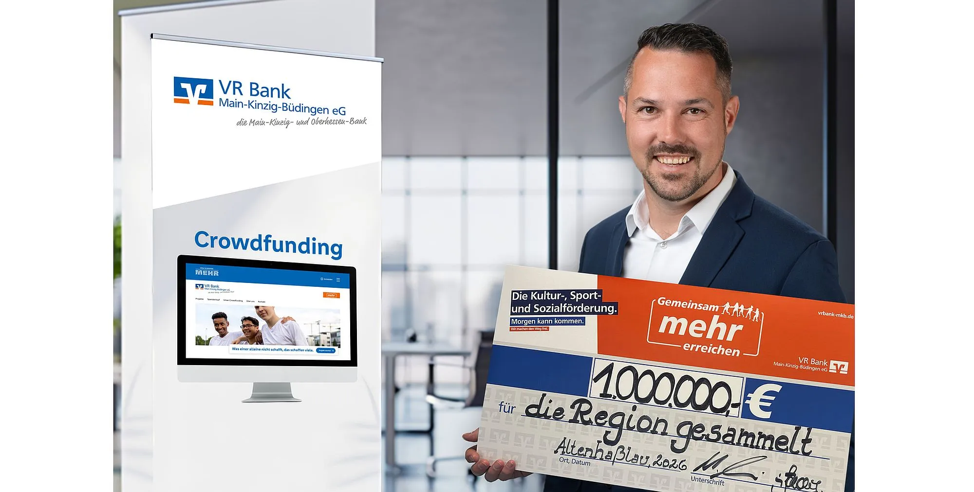 VR Bank Main-Kinzig-Büdingen: Crowdfunding-Portal sammelt über eine Million Euro für regionale Projekte