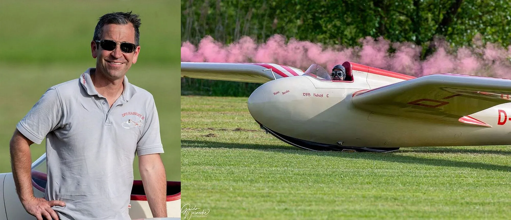 Aeroclub Langenselbold: Jubiläum von Christoph Zahn mit Segelflugzeug DFS Habicht E