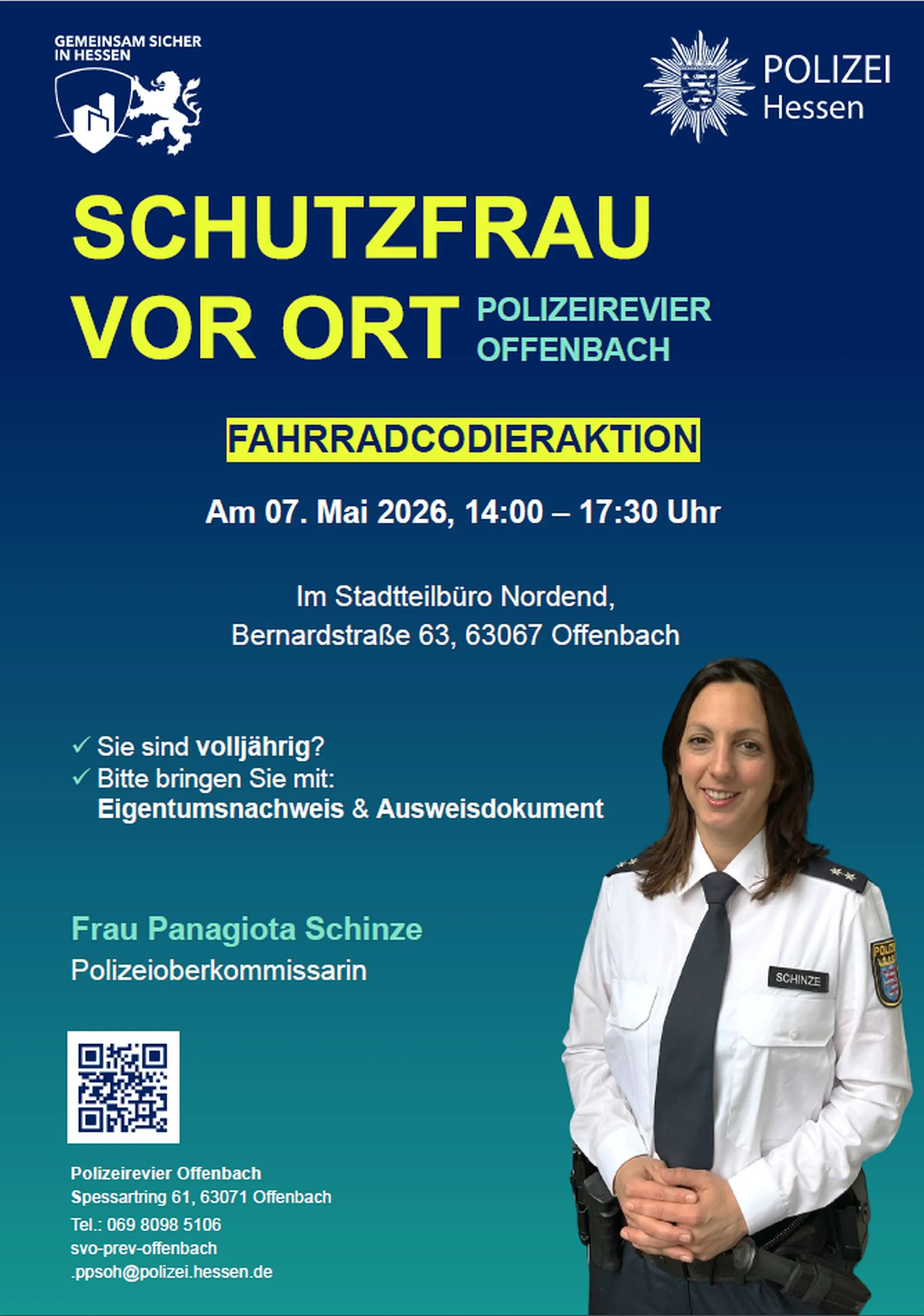Fahrradcodieraktion am 7. Mai im Stadtteilbüro Nordend
